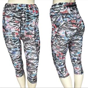 Lululemon Break Free Crop Nulux Leggings Culture Clash Starlight Black Size 4